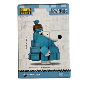 NEW - Brick Craft Peanuts Snoopy With Puffer Jacket Building Set 188 Pieces‎